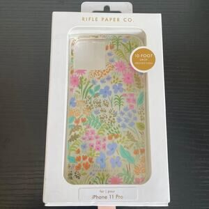 Rifle Paper Co iPhone case 11 Pro Clear, Flowers, Gold Shimmer